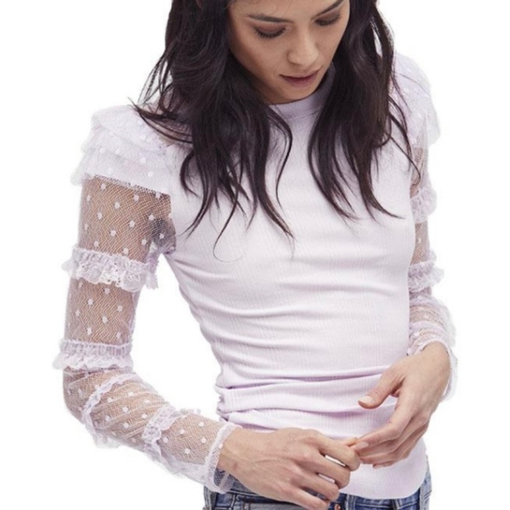 Elegant Lace Sleeve Women's Top